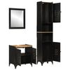 vidaXL Bathroom Furniture Set Black/Iron Iron Medium
