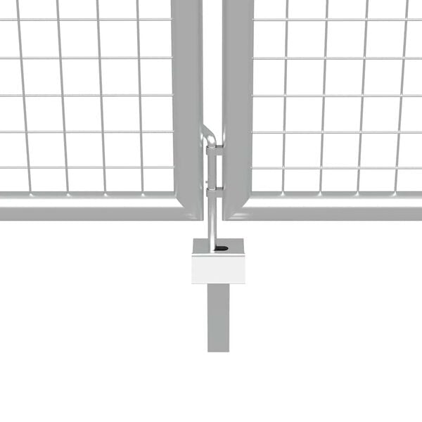 vidaXL Garden Gate Galvanised Steel 157.5x78.7" Silver