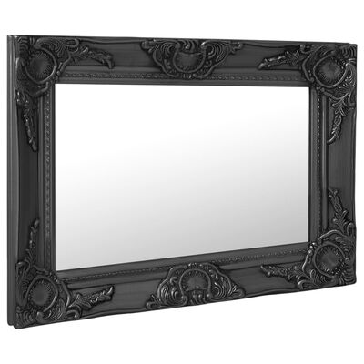 vidaXL Wall Mirror Baroque Style 23.6"x15.7" Black