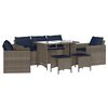 vidaXL Patio Sofa Set Set of 6 Gray PE rattan Large Removable Covers