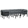 vidaXL Garden Lounge Set Black, Dark Grey