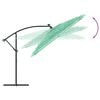 vidaXL Garden Parasol Green, Straw Polyester, Steel, Straw Large