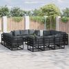 vidaXL Garden Sofa Set with Cushion 12 pcs Black Aluminium
