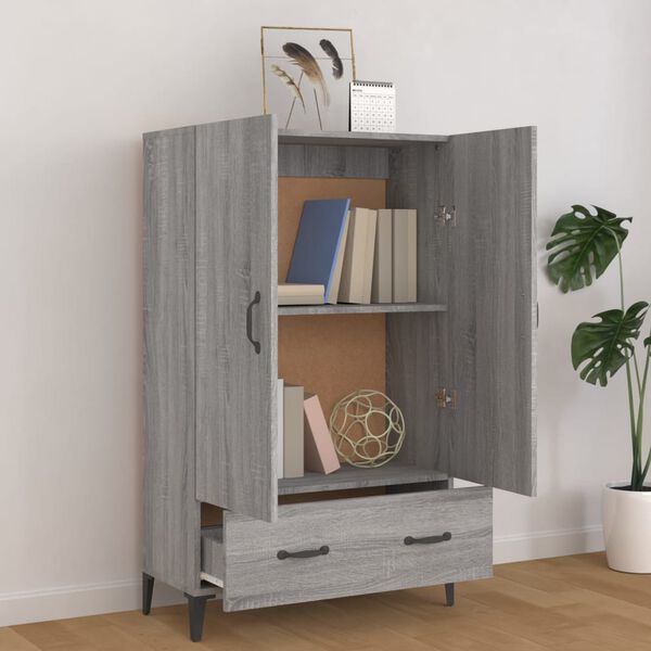 vidaXL Highboard Gray Sonoma Engineered Wood Tall Highboard