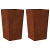 vidaXL Garden Planter Set of 2 Brown Weathering steel