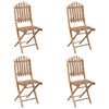 vidaXL Patio Dining Set Set of 4 Bamboo Bamboo, Polyester Medium