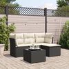 vidaXL Garden Sofa Set Black and Cream White