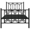 vidaXL Bed Frame Black Steel Twin Bed Frame Rectangular Modern