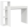 vidaXL Desk with Shelf White 39.37 x 15.75 x 35.43 in Engineered Wood