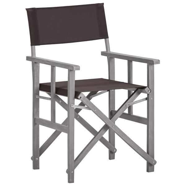 vidaXL Director Chair Set of 2 Grey wash and black