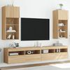 vidaXL TV Cabinet Set of 2 Sonoma Oak Engineered wood and glass