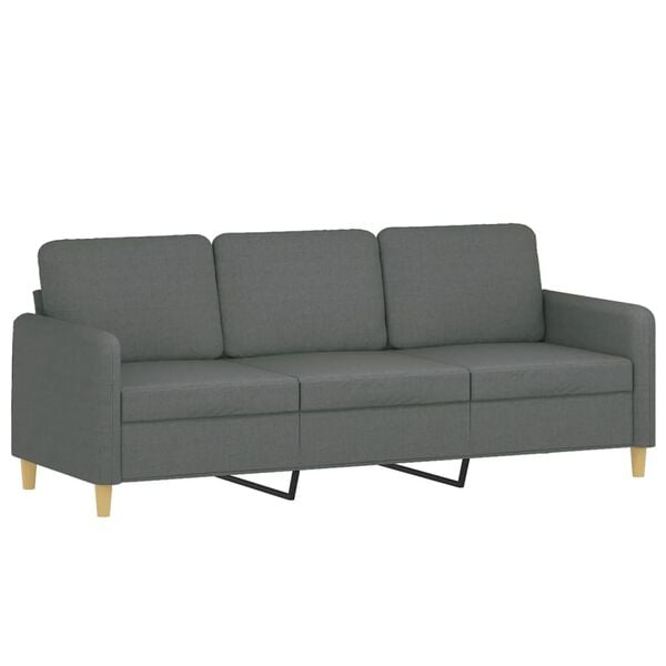 vidaXL 3-seater Sofa Dark Gray Fabric (100% polyester), metal, textilene