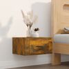 vidaXL Wall-mounted Bedside Cabinet Smoked oak Engineered wood