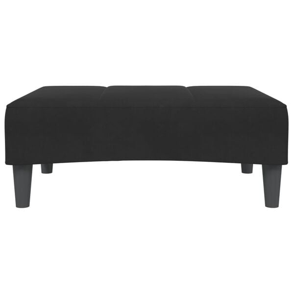 vidaXL Footstool Black Velvet (100% polyester), plywood, plastic Medium