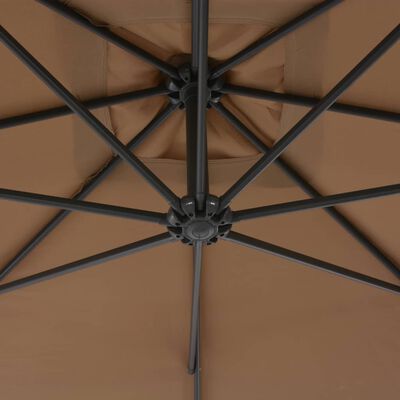 vidaXL Cantilever Umbrella with Steel Pole 118.1" Taupe