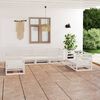 vidaXL Garden Lounge Set White Solid pine wood Regular Modular