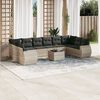 vidaXL Garden Sofa Set Light grey PE rattan Large Modular