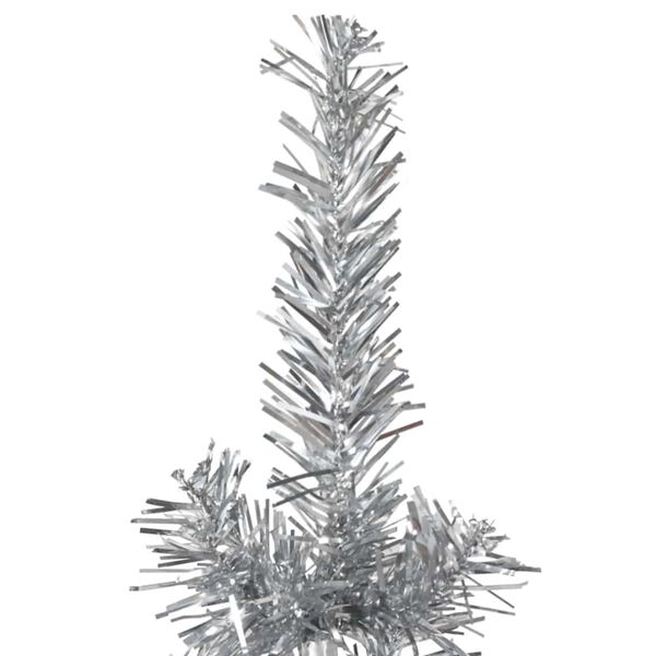 vidaXL Artificial Half Christmas Tree Silver PVC, steel Slim