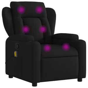vidaXL Massage Recliner Chair Black Fabric (100% polyester), metal, plywood
