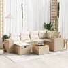 vidaXL Garden Sofa Set Beige PE rattan Large Modular Garden Sofa Set