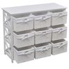 vidaXL Storage Cabinet White MDF, Paulownia wood, Cotton, Polyester Medium