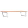 vidaXL Basin Shelf Light brown, White Solid oak with a varnish finish, Steel