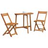 vidaXL Bistro Set 3 pcs Brown solid acacia wood