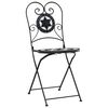vidaXL Bistro Chair Set of 2 Black and white Powder-coated iron, Ceramic