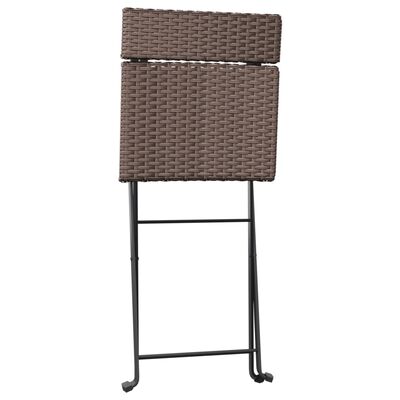 vidaXL Folding Bistro Chairs 8 pcs Brown Poly Rattan and Steel