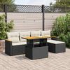 vidaXL Garden Sofa Set Black, Cream White