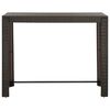 vidaXL Bar Table Brown PE rattan, powder-coated steel