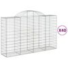 vidaXL Gabion Basket Set of 40 Silver Galvanized iron Large