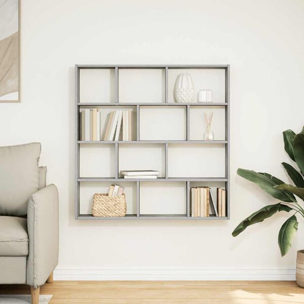vidaXL Wall Cube Shelf Concrete gray Engineered wood Large