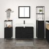 vidaXL Bathroom Furniture Set 3 pcs Black Oak Engineered Wood