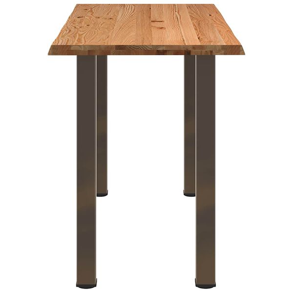 vidaXL Dining Table Light brown Solid oak wood, Powder-coated steel