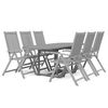vidaXL Garden Dining Set Grey Solid acacia wood Standard Extendable