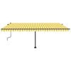 vidaXL Retractable Awning Yellow and White Powder-coated aluminum Large
