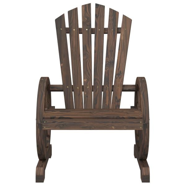 vidaXL Garden Adirondack Chair Burnt Wood Solid Fir Wood Standard