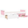vidaXL Day Bed White and pink Solid pinewood, engineered wood