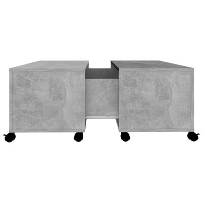 vidaXL Coffee Table Concrete Gray 29.5"x29.5"x15" Engineered Wood