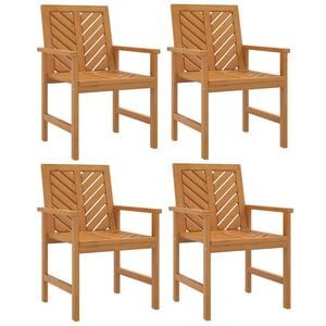 vidaXL Garden Dining Chair Set of 4 Natural wood Solid acacia wood