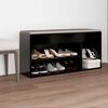 vidaXL Shoe Bench with Cushion Black 40.9"x11.8"x19.3" Engineered Wood