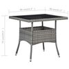 vidaXL Garden Dining Set Grey Poly rattan, steel, glass, polyester 3-Piece