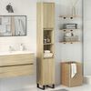 vidaXL Bathroom Cabinet Sonoma Oak Engineered Wood, Iron Tall and Slim