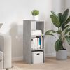 vidaXL Bookcase Concrete gray Engineered wood Medium Stackable