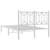 vidaXL Bed Frame White Steel Small Double Bed Frame Rectangular