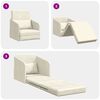 vidaXL Sofa Bed Cream 25.59 x 31.50 x 32.68 in Velvet