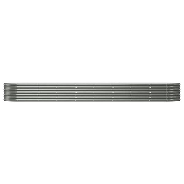 vidaXL Garden Raised Bed Grey Powder-coated steel Large Durable
