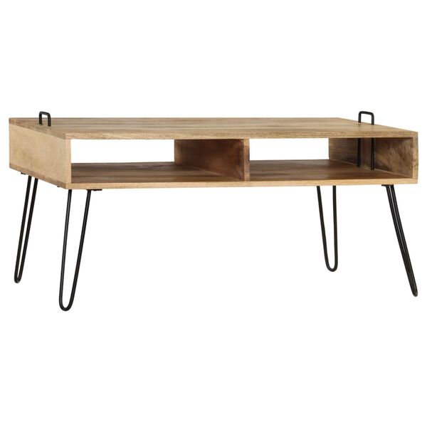vidaXL Coffee Table Natural wood, Black