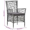 vidaXL Outdoor Dining Chair Set of 2 Grey PE Rattan and Steel Medium